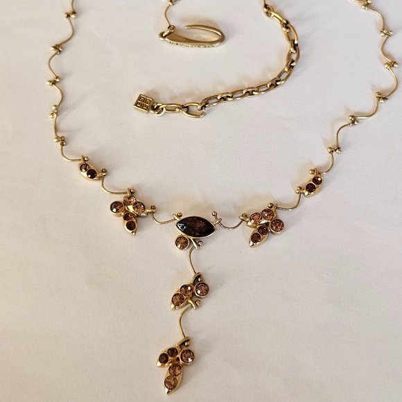 Givenchy Gold Tone and Rhinestone Necklace - Picture 2 of 5